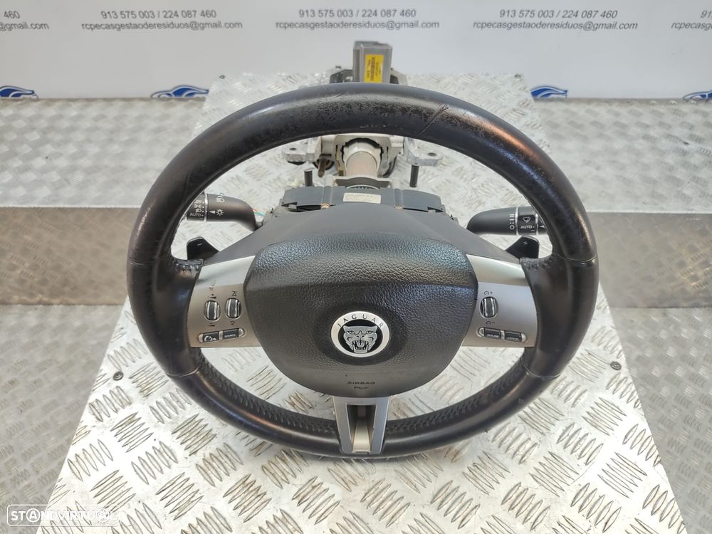 Volante Pele Patilhas Comandos Multifunções Jaguar XF 1 I X250 2007 - 2015 - 5