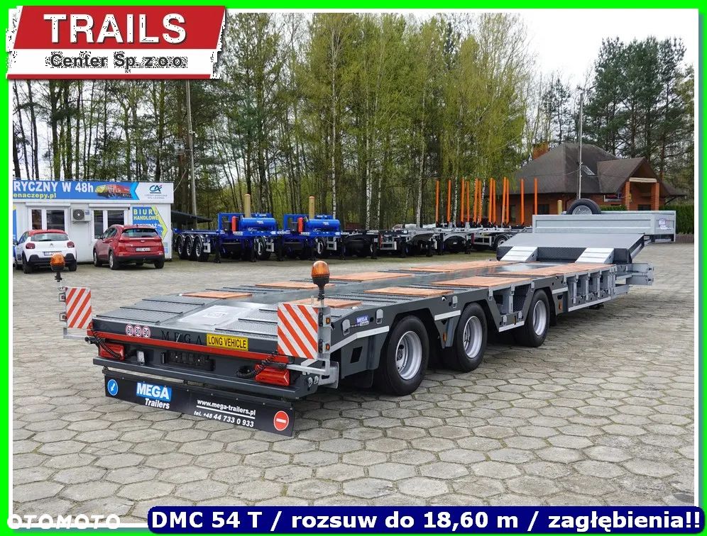 Mega Niskopodłoga dł. 9.50 m, 4 x załębienia na koła, ład. 43 T !!! - 1