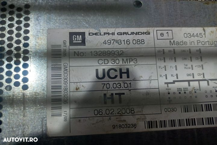 Radio cd 497316088 13289932 Opel Zafira B [2005 - 2010] Minivan 5-usi - 4