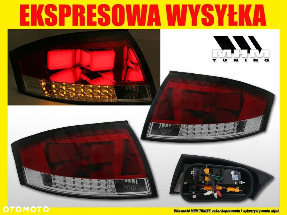 Lampy tylne kpl LED Dymione Diody Tuning Red White Audi TT 8n 8n0 1998-2006 - 3