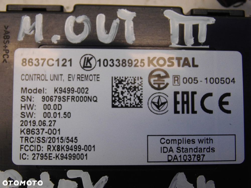 MODUŁ STEROWNIK BEZKLUCZYKOWY UNIT CONTROL MITSUBISHI OUTLANDER III LIFT 2020r. ORYGINAŁ - 2