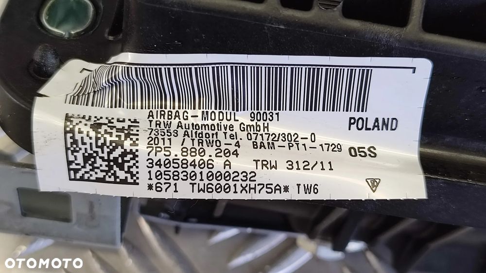 PORSCHE CAYENNE II 10-17R AIR BAG PODUSZKA PASAZERA 7P5880204 - 4