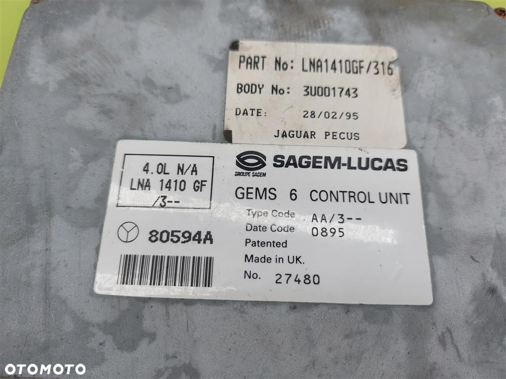 Komputer sterownik silnika Jaguar XJ  XJ  X300 1994-1997 4.0B 225KM SAGEM - 3