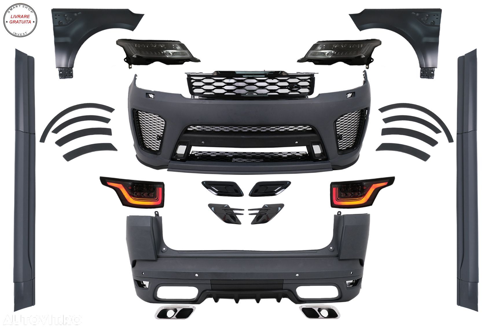 Pachet Exterior Range Rover Sport L494 (2013-2017) Conversie catre 2019 SVR Design- livrare gratuita - 1