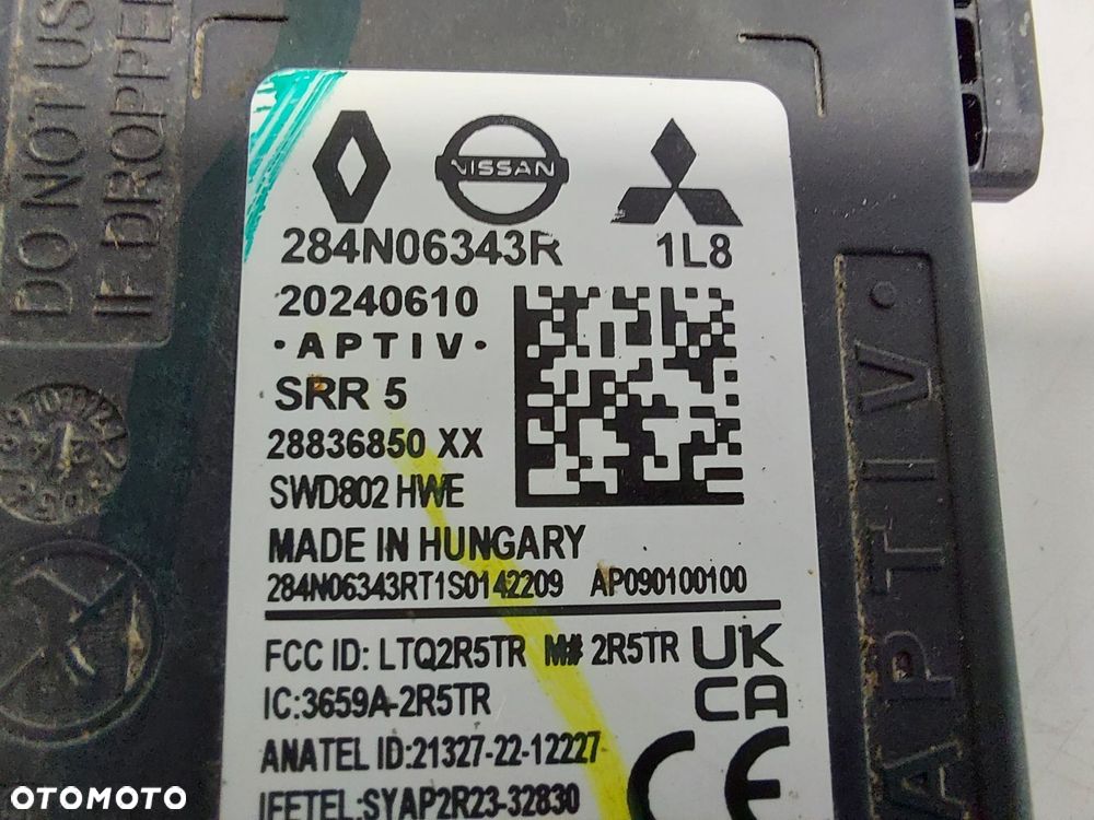 RENAULT Scenic E-Tech V 5 Radar czujnik martwego pola tył 284N06343R - 3