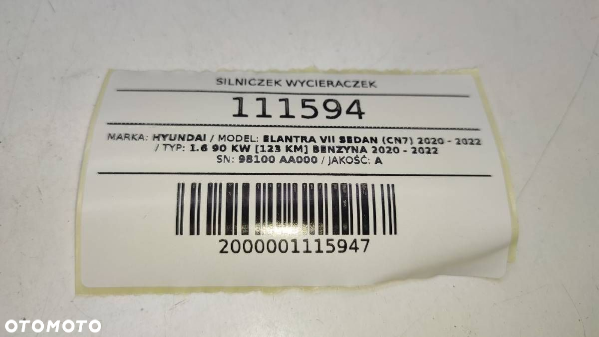 SILNICZEK MECHANIZM WYCIERACZEK PRZÓD 98100-AA000 HYUNDAI ELANTRA VII - 5