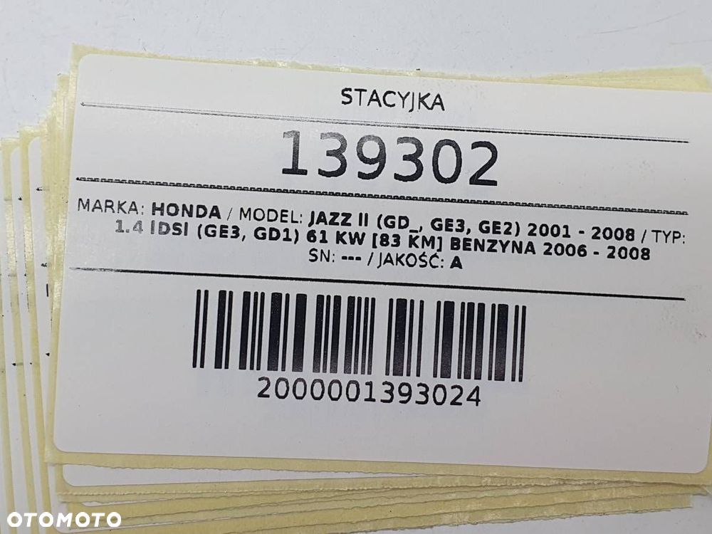 STACYJKA KLUCZYK WKŁADKA HONDA JAZZ II EUROPA - 6