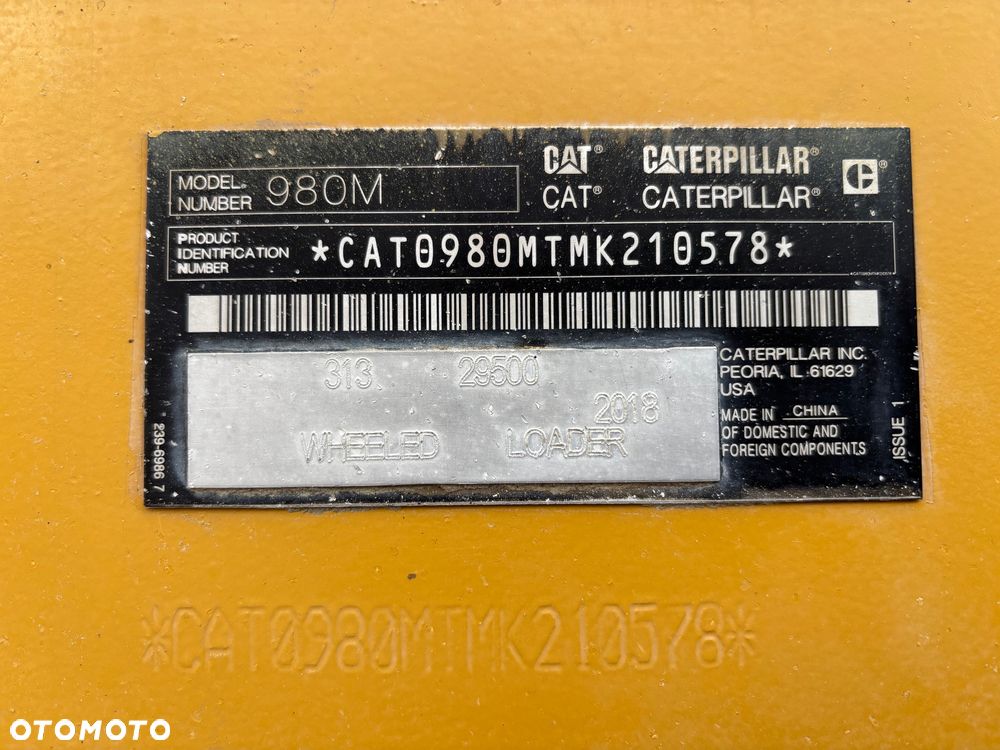 Caterpillar CAT 980M rok 2018 waga 30ton , łyżka 6m3 - 7