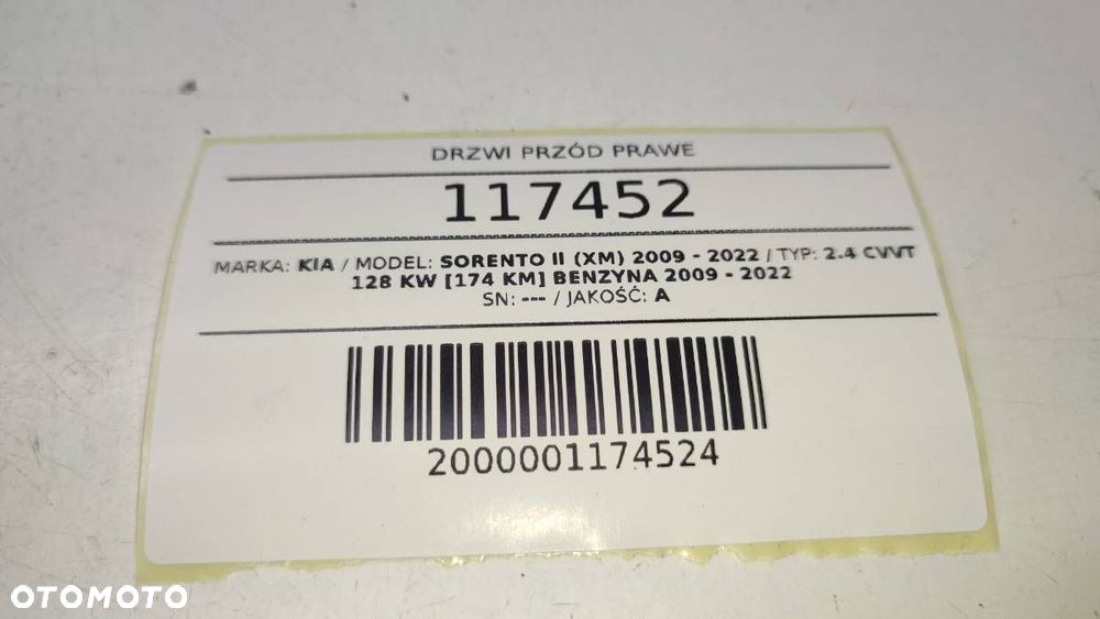 DRZWI PRZÓD PRAWE KOMPLETNE KIA SORENTO II - 16