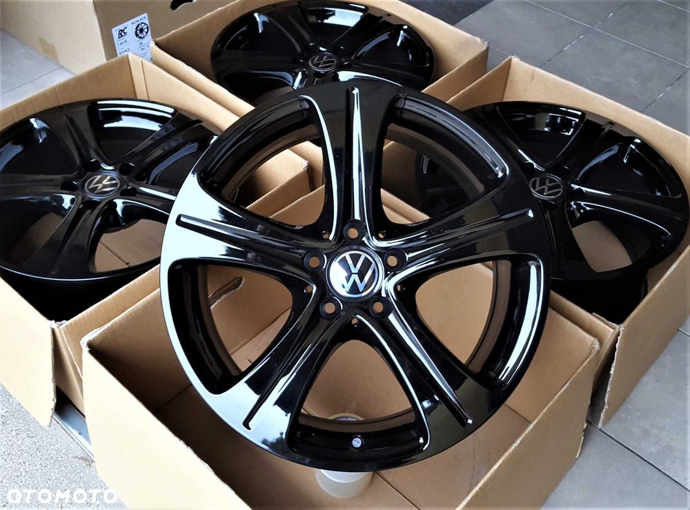 Alufelgi 18 5x112 VW Golf Passat Touran Caddy Jetta T-Roc Arteon Tiguan Czarne 860# - 4