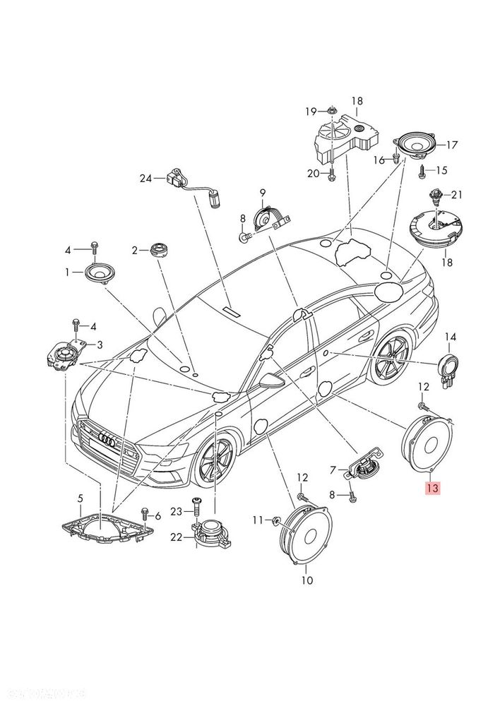 AUDI A6 C8 4K9035411 GŁOŚNIK TYŁ TYLNY ORYGINAŁ - 2