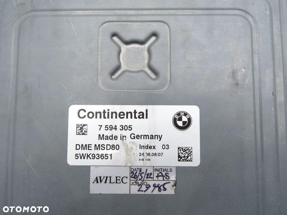 Sterownik silnika komputer moduł n53 7594305 bmw 325i e93 cabrio 3.0 - 5