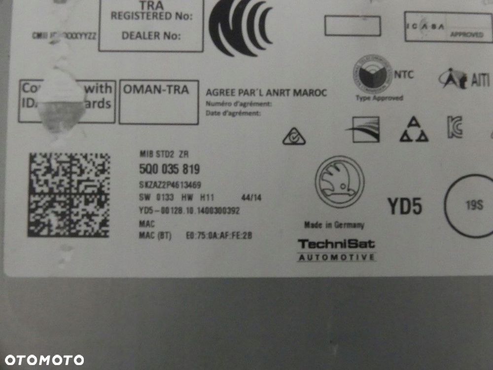 dw skoda fabia 3 czytnik nawigacji 5q0035819 - 6