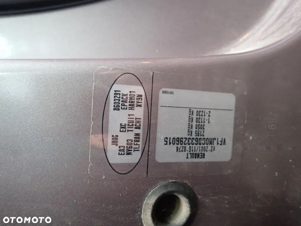 CZĘŚCI - Renault Scenic II 1,9 DCI F9Q812 120KM 6B ND0002 GRAND LAKIER NV603 2005r. INDEX - 9698 - 6