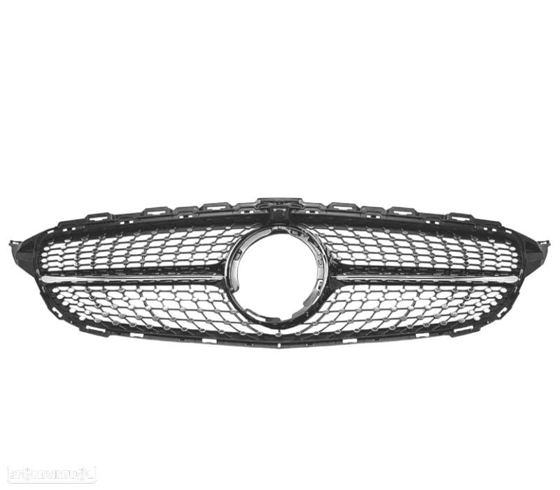 GRELHA FRONTAL MERCEDES W205 AMG 14-18 CAMERA LOOK DIAMOND PRETO - 3