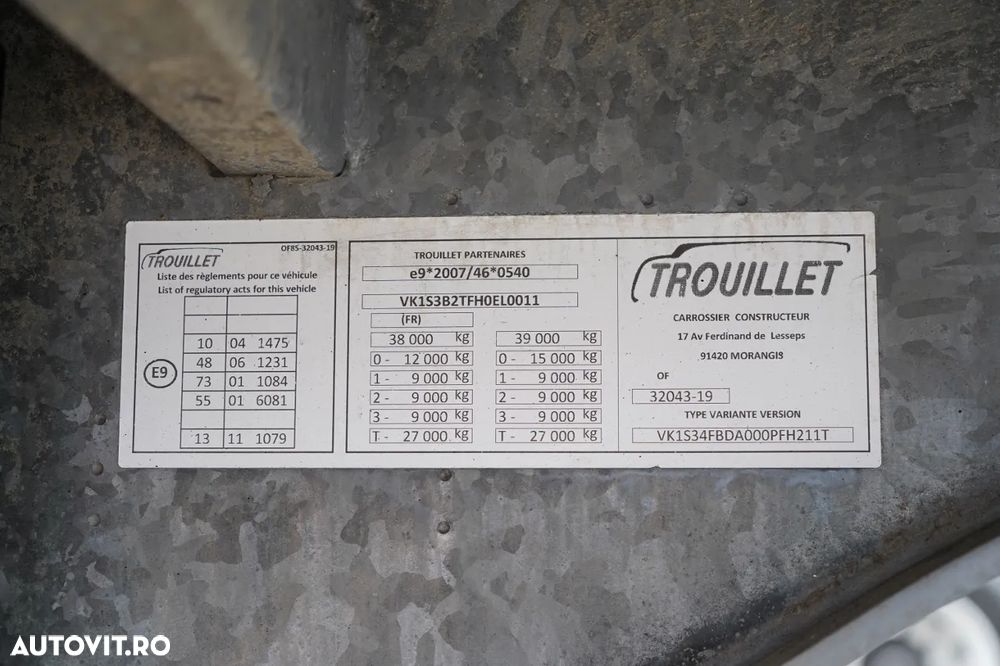 Trouillet / CONTAINER / LODĂ / DOUĂ AXE DE RIDICARE / SAF / PODEA FOARTE REZISTENTĂ: ȘIMBĂTĂ / 2020 - 20