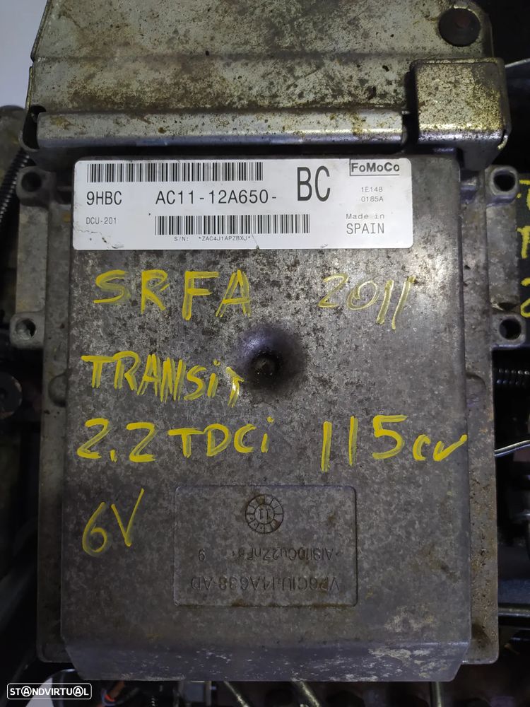 Motor Ford Transit 2.2 TDCI 115cv SRFA - caixa 6 velocidades 8C1R-7002-DG - centralina AC11-12A650-BC - 14