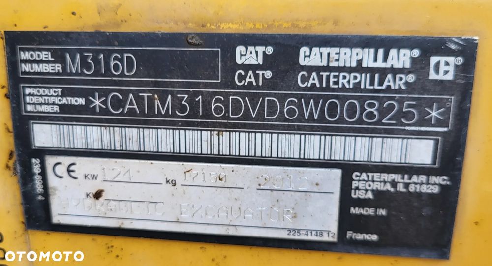Caterpillar M 316 D / z Niemiec / Tylko 7500 mth / Instalacja pod System 3D Trimble / / - 7