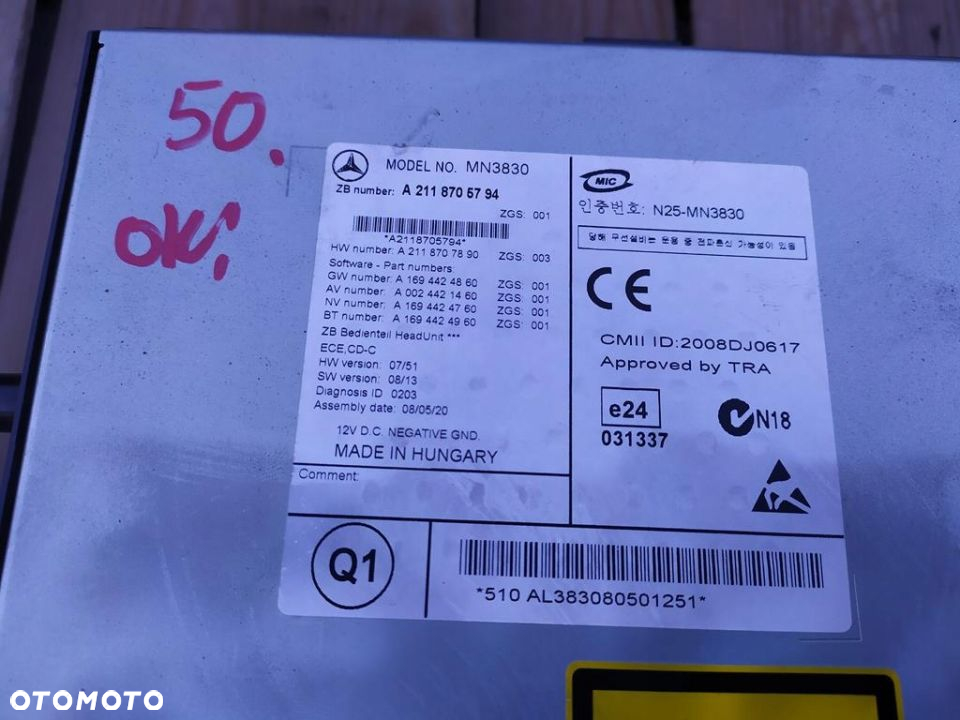 MERCEDES W211 W219 LIFT RADIO COMAND NTG 2 NTG 2.5 - 7