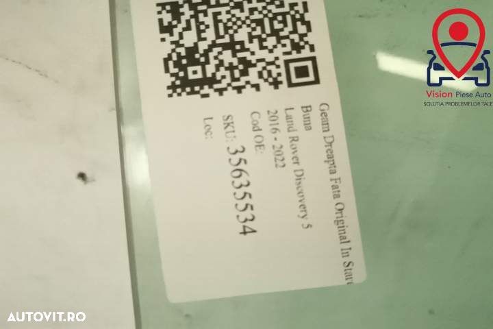 Geam Dreapta Fata Original In Stare Buna Land Rover Discovery 5 2016 2 - 4