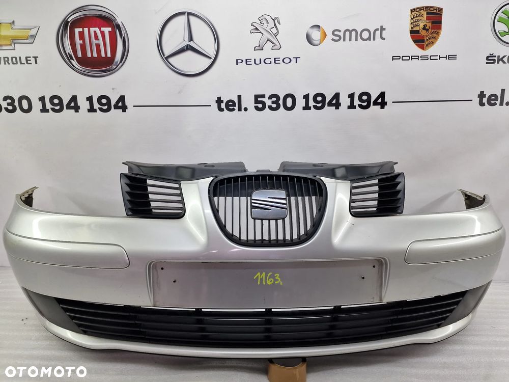 SEAT IBIZA 6L0 02- ŁADNY KOMPLETNY ZDERZAK PRZEDNI PRZÓD , KOLOR SREBRNY METALIK , NR AUKCJI NZ1163 - 1