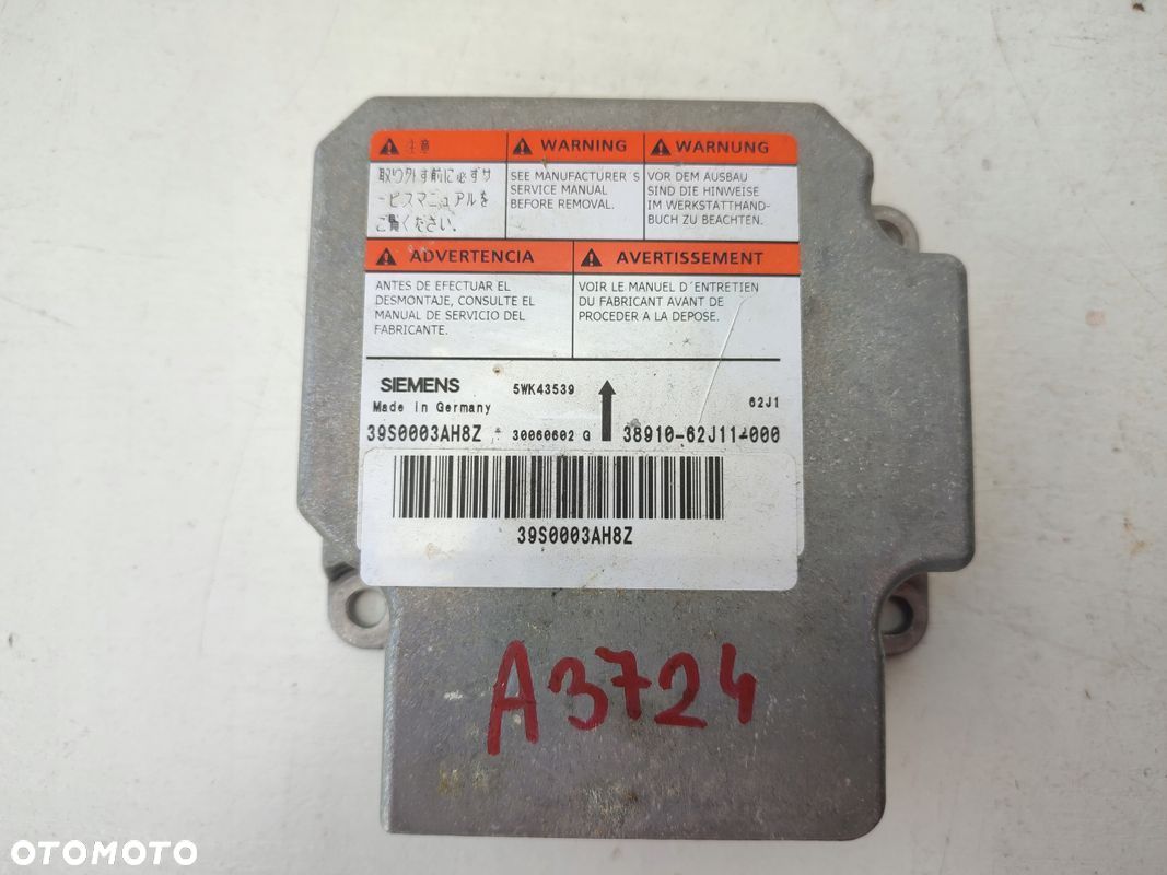 Moduł sterownik AIRBAG SUZUKI SWIFT IV MK6 38910-62J11 - 1
