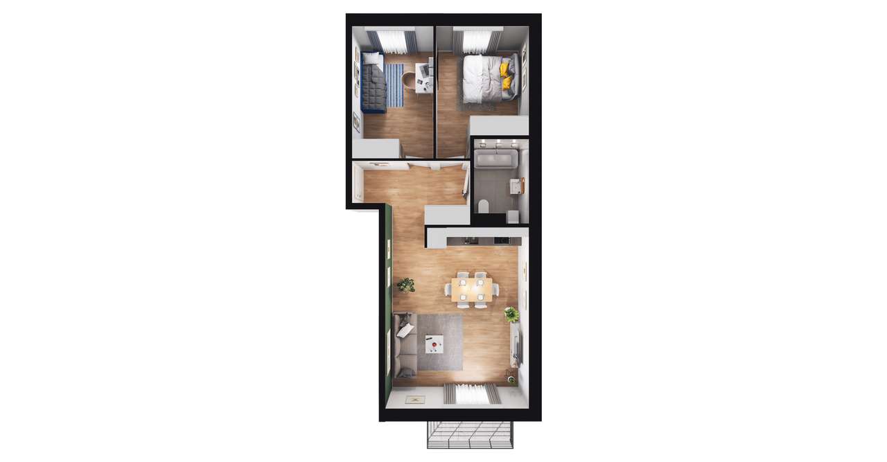3-pokojowe mieszkanie 55m2 + balkon Bez Prowizji - Pełny obrazek: 2/9