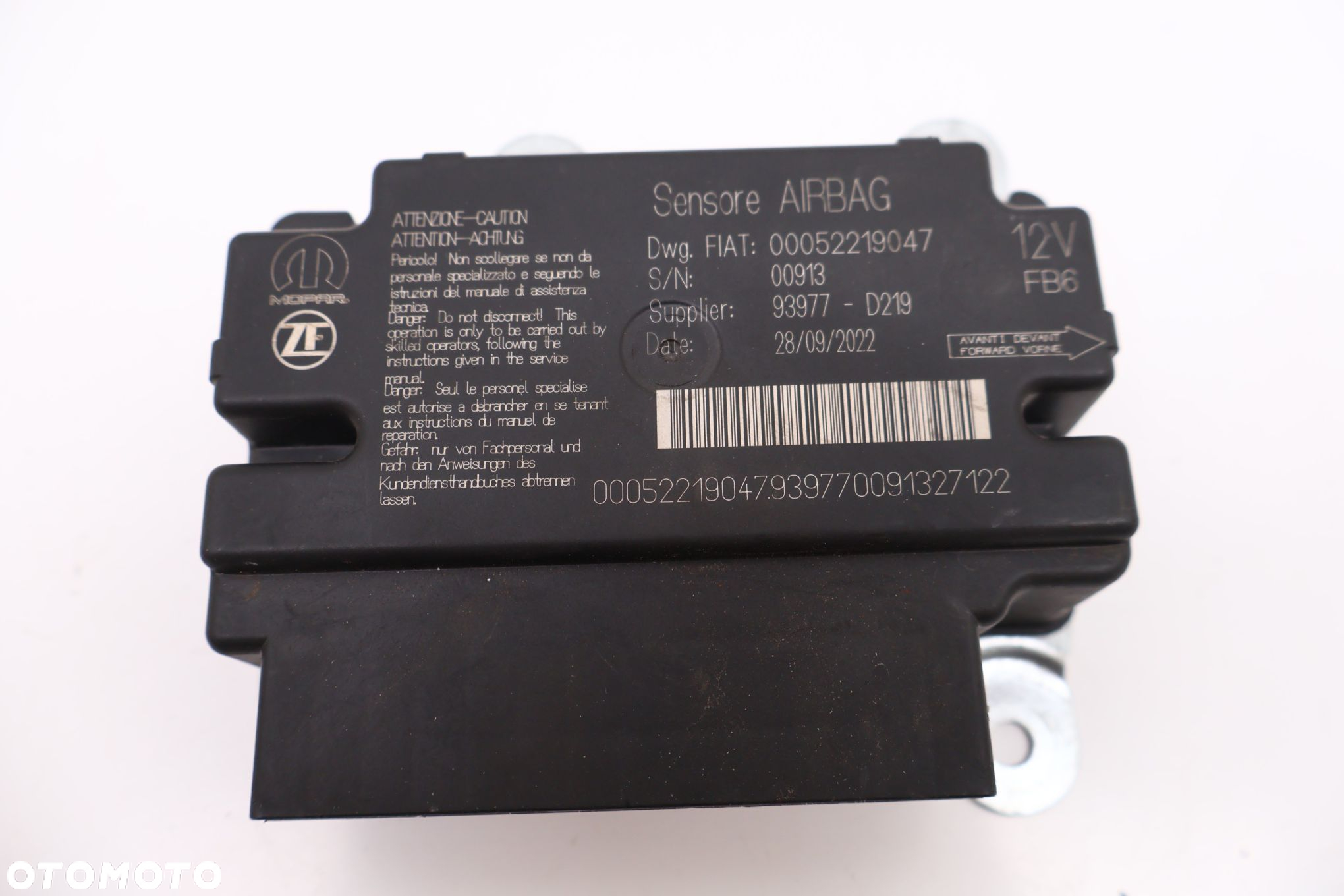 FIAT DUCATO SENSOR MODUŁ AIRBAG 52219047 - 3