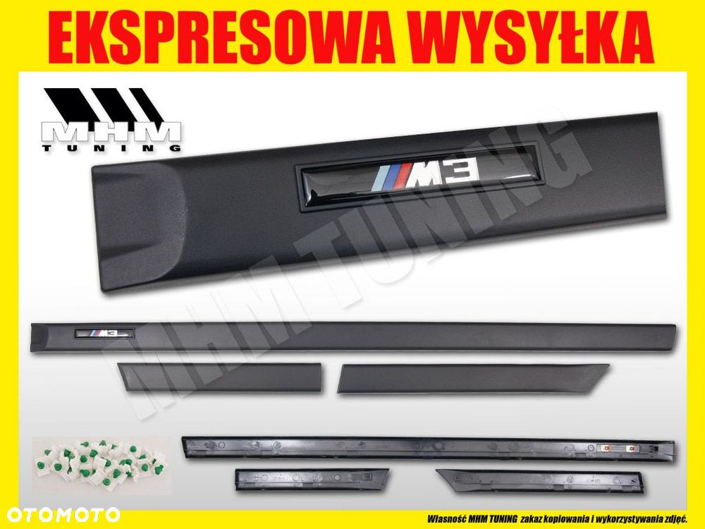 LISTWA LISTWY BOCZNE DRZWI BŁOYNIK KPL BMW 3 E36 COUPE CABR M3 - LOOK - 2
