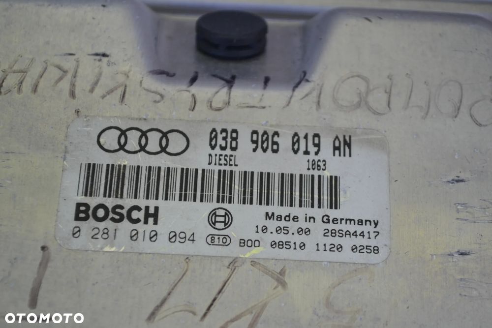 VW AUDI SEAT SKODA 1.9 TDI 115KM KOMPUTER STEROWNIK SILNIKA 038906019AN 0281010094 - 2