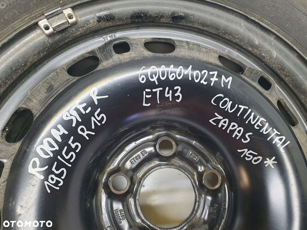 KOŁO ZAPASOWE 5X100 195/55/R15 SKODA ROOMSTER 6Q0601027M - 5