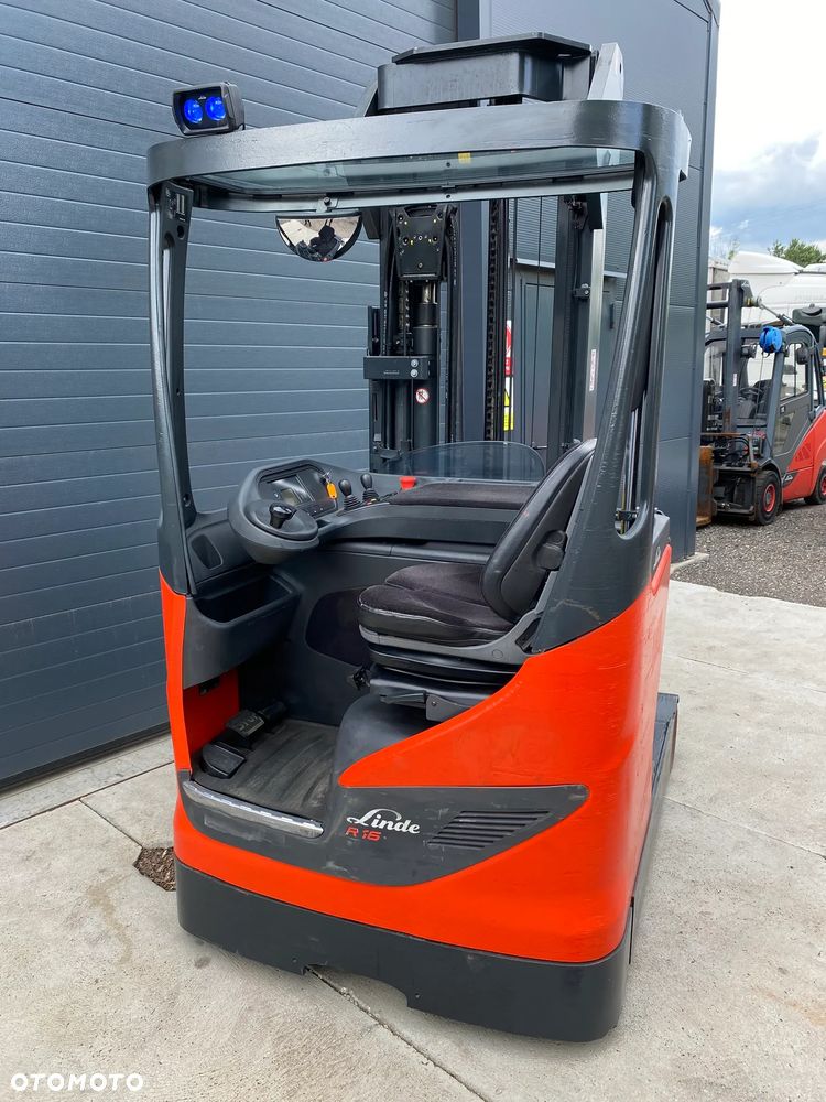 Linde R16 Reach truck wózek wysokiego składowania NOWA bateria - 13