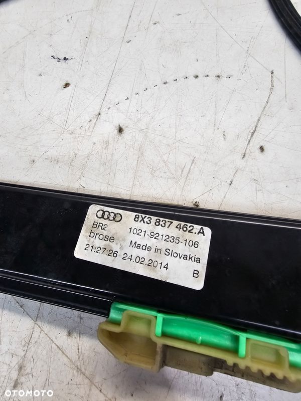 MECHANIZM SZYBY PRAWY PRZÓD AUDI A1 8X 3-DRZWI 8X3837462A - 4