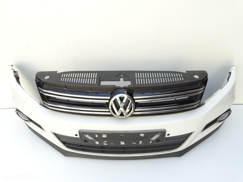 ZDERZAK PRZÓD PRZEDNI + ATRAPA + HALOGENY + 4x PDC LB9A VW TIGUAN I 5N LIFT - 2