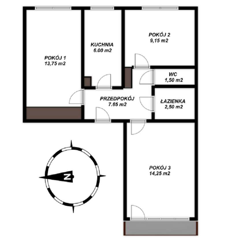 Mieszkanie do remontu / 3 pokoje / I piętro/ winda/ balkon/ piwnica