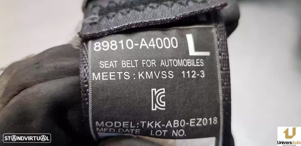 CINTO SEGURANÇA TRASEIRO ESQUERDO KIA CARENS IV 2017 -89810A4000 - 1