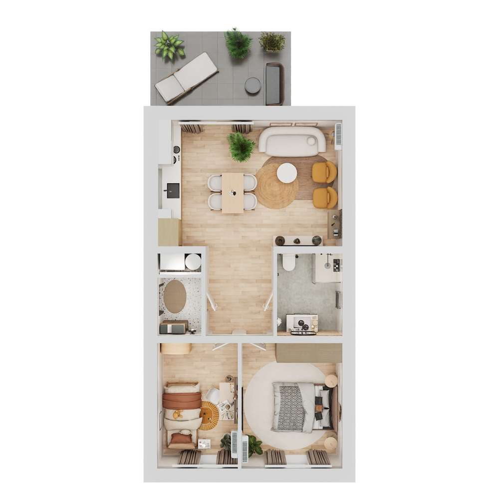 Nowe, parterowe mieszkanie z dużym ogrodem! Wichrowe Wzgórza Budynek V - Pełny obrazek: 5/11
