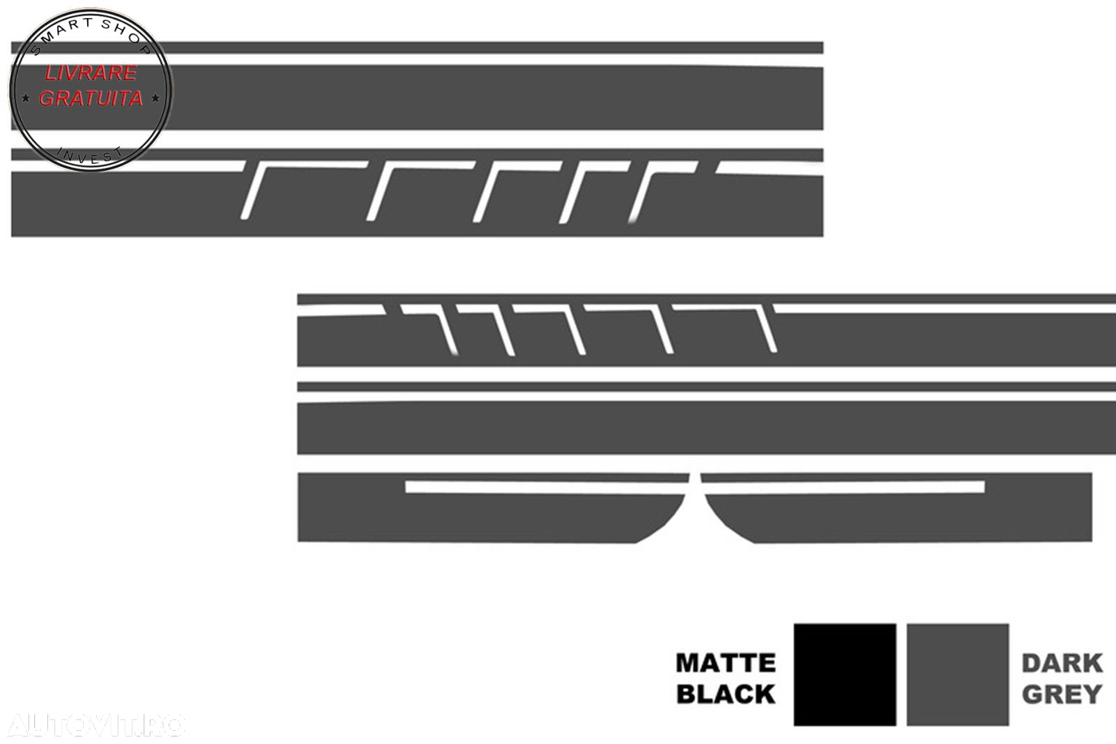 Set Stickere Capota Plafon Portbagaj si Laterale Gri Inchis Mercedes CLA W117 C117- livrare gratuita - 4