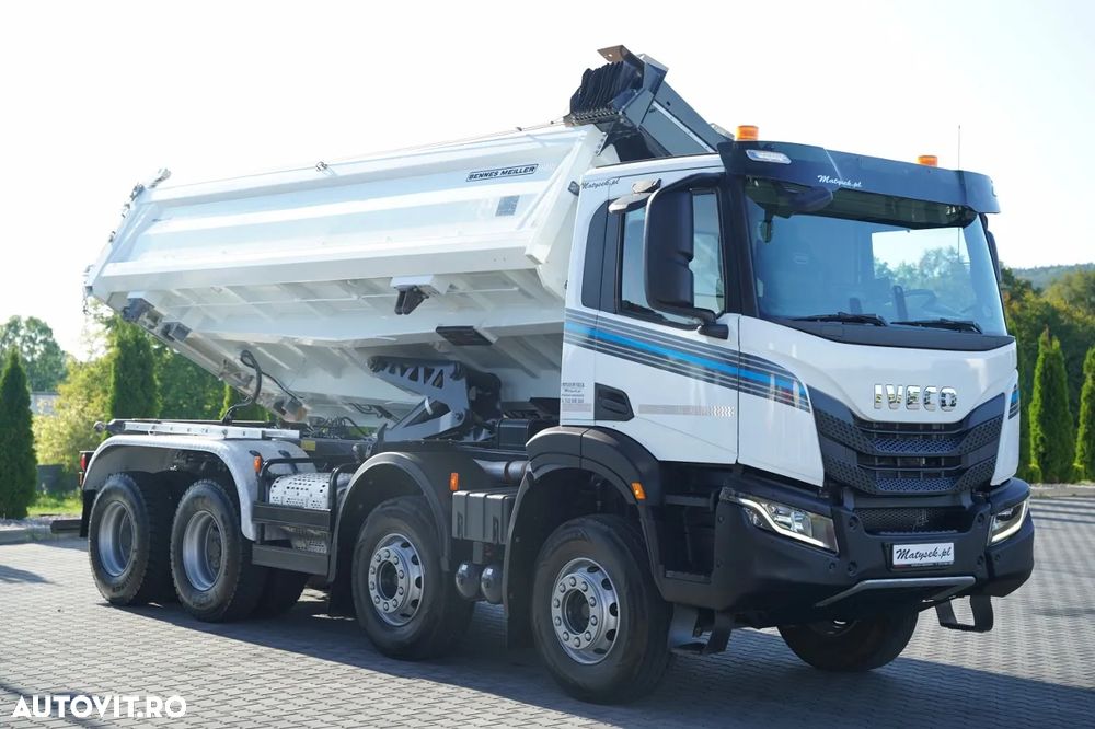 Iveco X-WAY 480 / 8X4 / BASCULATOR DUBLU / BANCĂ LATERALĂ HIDRODOXICĂ / PERDĂ ELECTRICĂ / ANVELOPE 100% / - 10