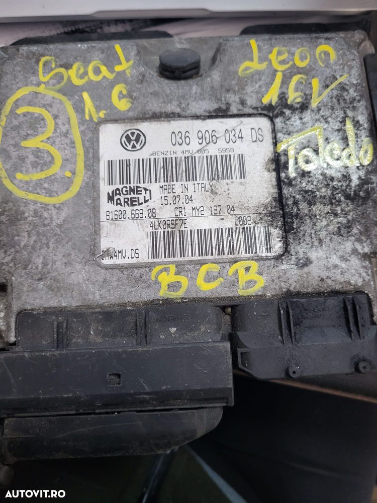 Ecu calculator motor Seat Leon 1.6 BCB cod: 036906034DS - 1