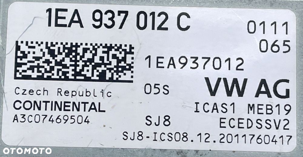 MODUŁ KOMFORTU GATEWAY VW ID3 ID.3 1EA937012C - 12
