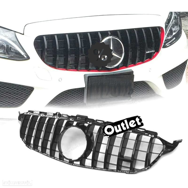 C010806C1 GRELHA PARA MERCEDES W205 14-18 AMG GT PRETO BRILHO - 2