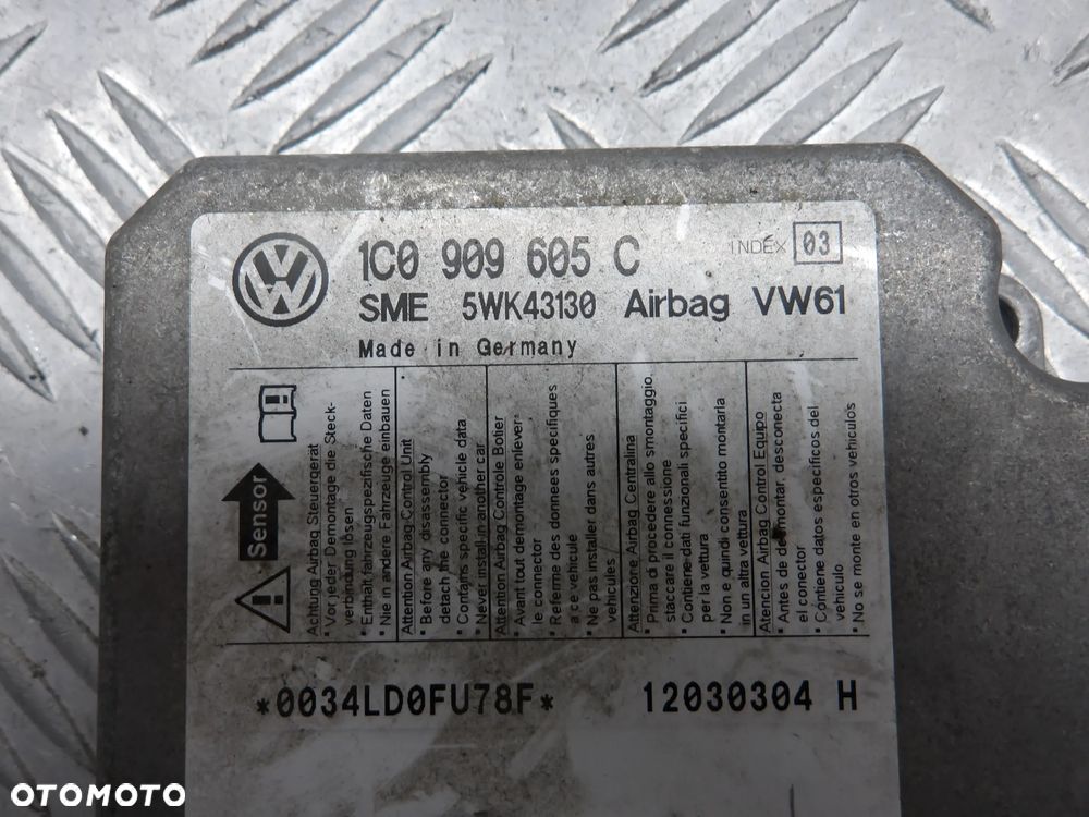 PASSAT B5 FL SEDAN 2.5 TDI 4MOTION MODUŁ SENSOR PODUSZEK AIRBAG 1C0909605C - 3