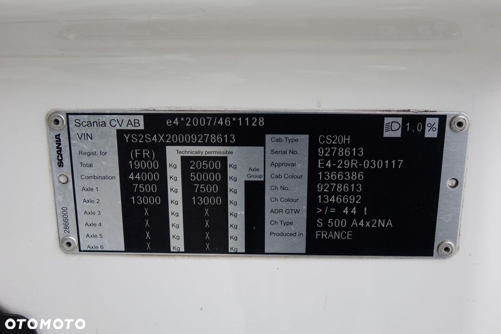 Scania S500 / EURO 6 / STANDARD / AUTOMAT / RETARDER / LODÓWKA / 2 ZBIORNIKI / KLIMATYZACJA POSTOJOWA / NAVI - 39