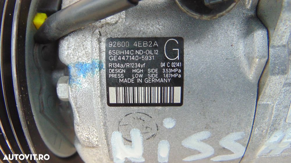 Compresor clima Nissan Qashqai 1.5 j11 Renault Clio Dacia Duster Kadjar Megane scenic juke dezmembr - 3
