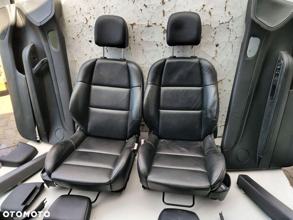 FOTEL FOTELE BOCZKI KOMPLET CZARNA SKÓRA GRZANE PEUGEOT 307 CC - 8