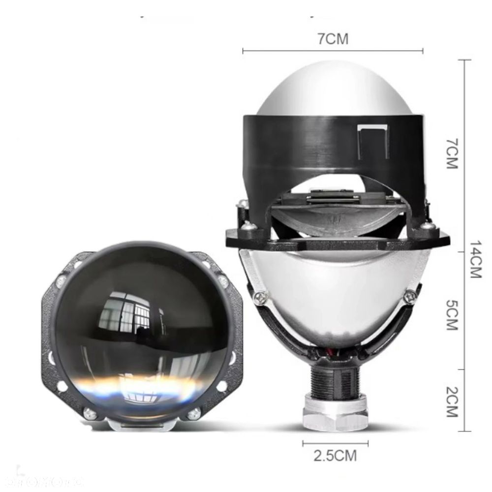 Soczewki projektory Bi LED Grant 2.5 komplet 6000K ADAPTER H7 H4 KOMPLET - 3