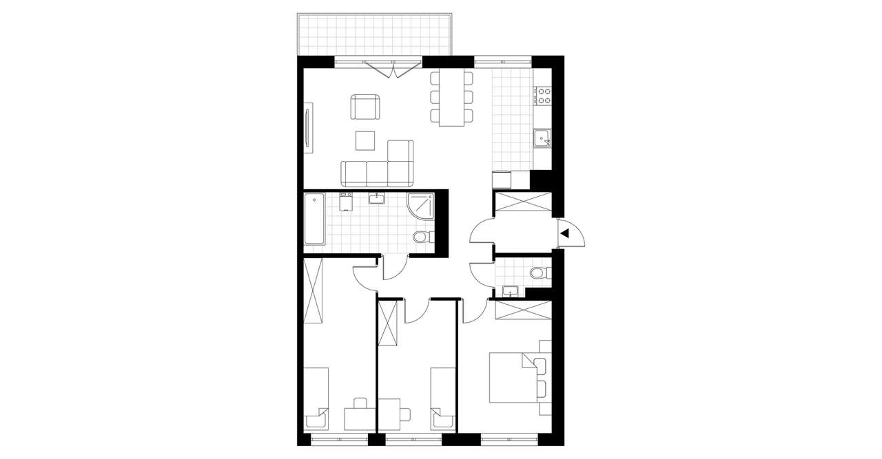 4-pokojowe mieszkanie 89m2 + balkon - Pełny obrazek: 3/5