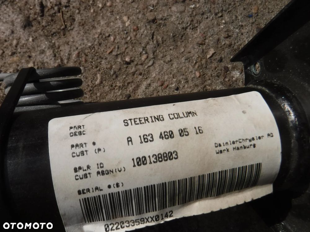 Mercedes ML W163 kolumna kierownicza stacyjka kluczyk A1634600516 1635454032 immo - 2