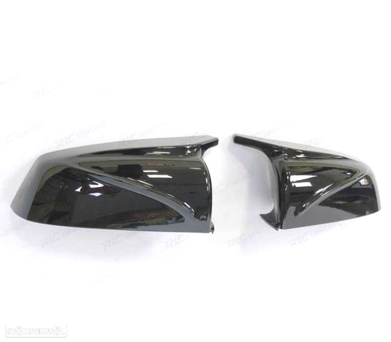 CAPAS DE ESPELHOS RETROVISORES BMW E60 LCI 07-10 LOOK M4 PRETO BRILLANTE - 3